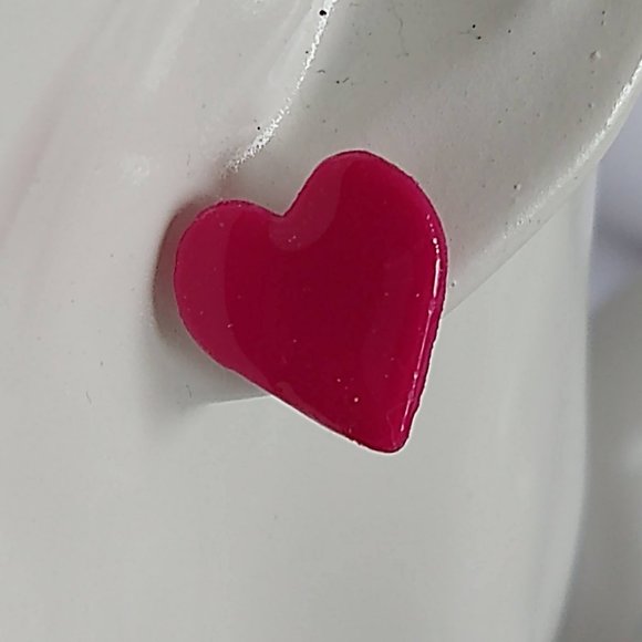 Handmade pink polymer clay earrings. Boucles d'oreilles fait à la main - Picture 4 of 7